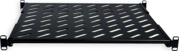 Полка 19 "4 точки кріпл. , 450мм глиб., перфорована , сталь , 1,5 мм , чорна - Зображення 2
