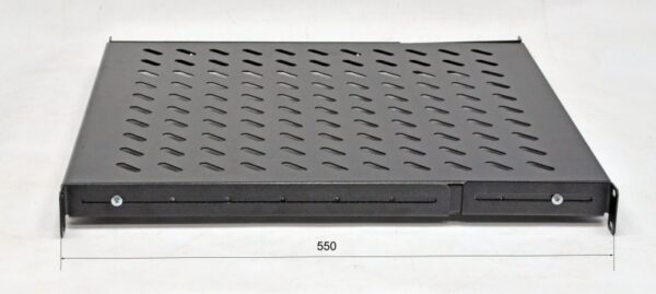 Полка 19" 4 точки кріпл. , 550мм глиб., перфорована , сталь , 1,5 мм , чорна - Зображення 2