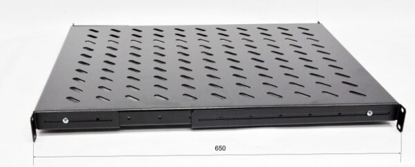 Полка 19 "4 точки кріпл. , 650мм глиб., перфорована , сталь , 2 мм , чорна — изображение 2