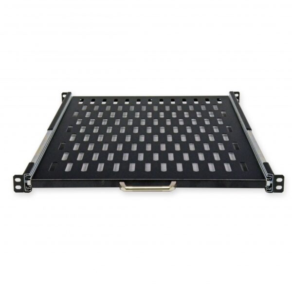 Полка висувна 19 ", 600мм глибина (400 .. 870мм кріплення), чорна. - Зображення 2