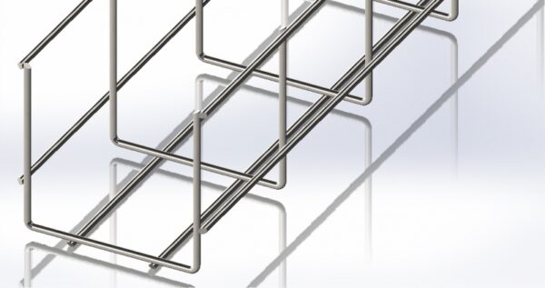 Лоток сітчастий 100х100, дріт Ø4 мм, білий цинк, 2,5м - Зображення 2