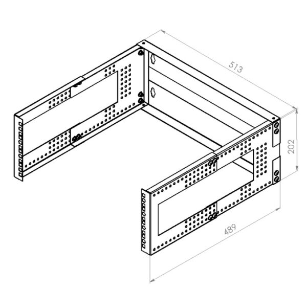 Кронштейн настінний 19" 4U, глиб. 280…480мм, чорний - Зображення 3
