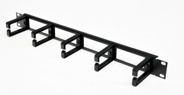 Кабельний організатор 1U з 5 пластиковими кільцями, чорний - Зображення 2