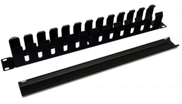 Кабельний організатор 1U металевий перфорований, чорний — изображение 2