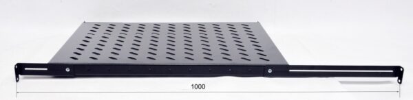 Полка 19 "4 точки кріпл. , 650мм глиб., перфорована , сталь , 2 мм , чорна — изображение 3