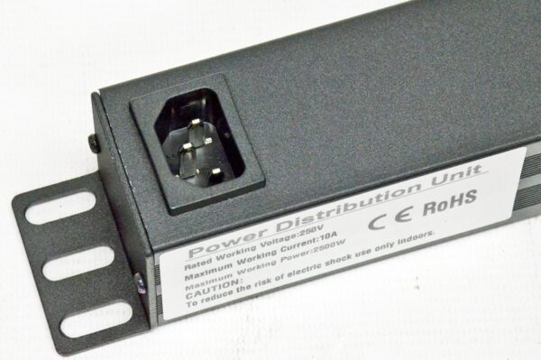 Блок 19" на 8 роз. С13, 10А, з індикат., без шнура, чорний, 1U, Kingda - Зображення 4