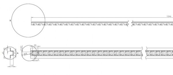 Швелер 1,25 м для сітчастого лотка, швидкого монтажу, 2,0 мм, цинкований - Зображення 3
