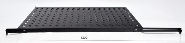 Полка 19 "4 точки кріпл. , 950мм глиб., перфорована , сталь , 2 мм , чорна — изображение 3