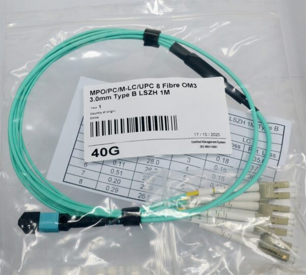 Харнес 8 волокон MPO(M)-LC duplex (G50-OM3) 1м - Зображення 3