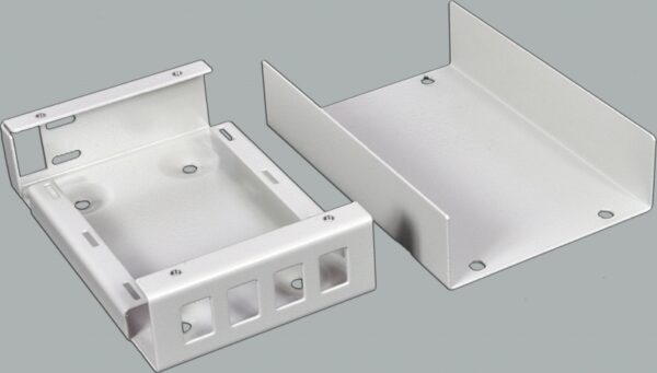 Міні-бокс для ВО адаптерів, (120х80х28мм) 4 SC Simplex/ 4 LC Duplex сірий, CMS - Зображення 4