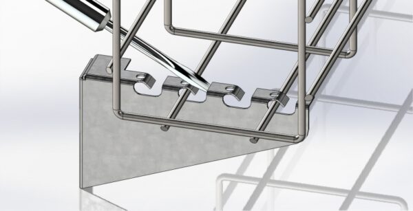 Кронштейн настінний для сітчастого лотка 600 мм, швидкого монтажу, 2 мм, оцинкований. — изображение 5