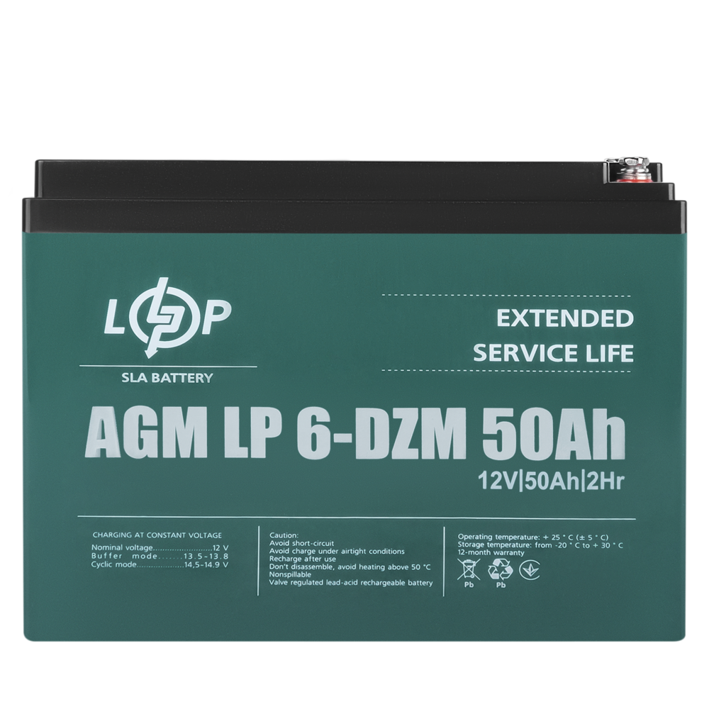 Тяговий свинцево-кислотний акумулятор LP 6-DZM-50 Ah - Зображення 4
