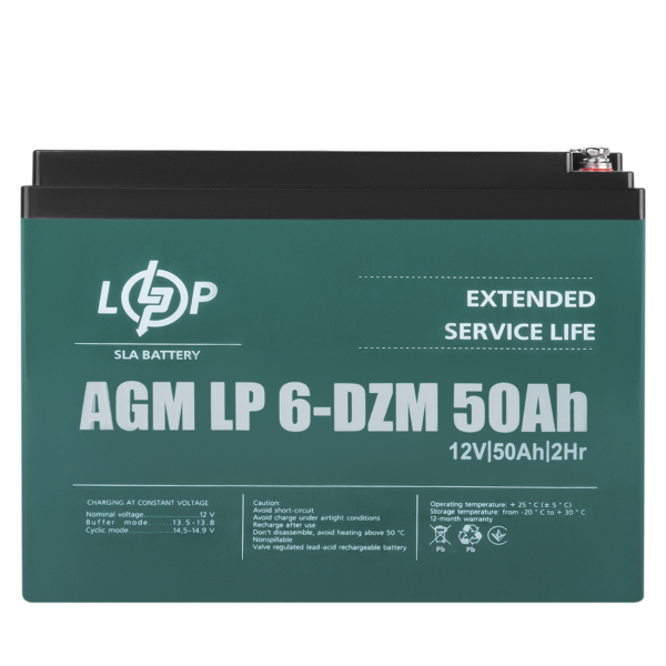 Тяговий свинцево-кислотний акумулятор LP 6-DZM-50 Ah - Зображення 4