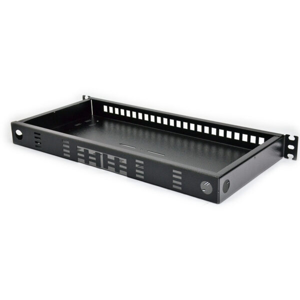 Патч-панель фіксована 24 порти SC-Simpl./LC-Dupl., пуста, каб.вводи для 4xPG13.5+відгиб, 1U, чорна - Зображення 3