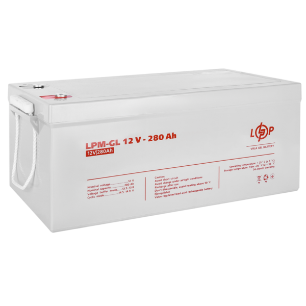 Акумулятор гелевий LPM-GL 12V - 280 Ah - Зображення 2