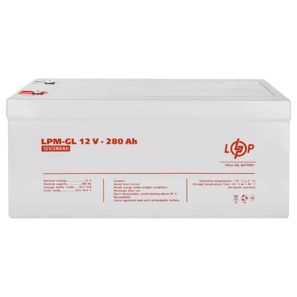 Акумулятор гелевий LPM-GL 12V - 280 Ah - Зображення 4