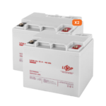 Комплект із двох акумуляторних гелевих батарей для ДБЖ 12V 90Ah (45Ah + 45Ah) 1080Wh
