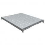 Полка 19" 4 точки кріпл., 400мм глиб., перфорована, сталь, 1,5 мм , сіра