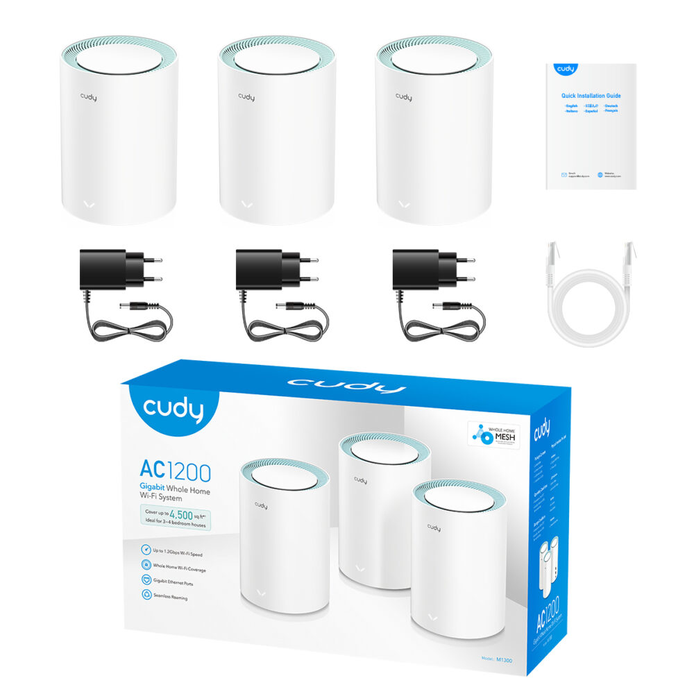 Маршрутизатор WiFi Mesh-система WiFi 5 Cudy M1300 (3-Pack) 3 штуки дводіапазонні гігабітні - Зображення 5