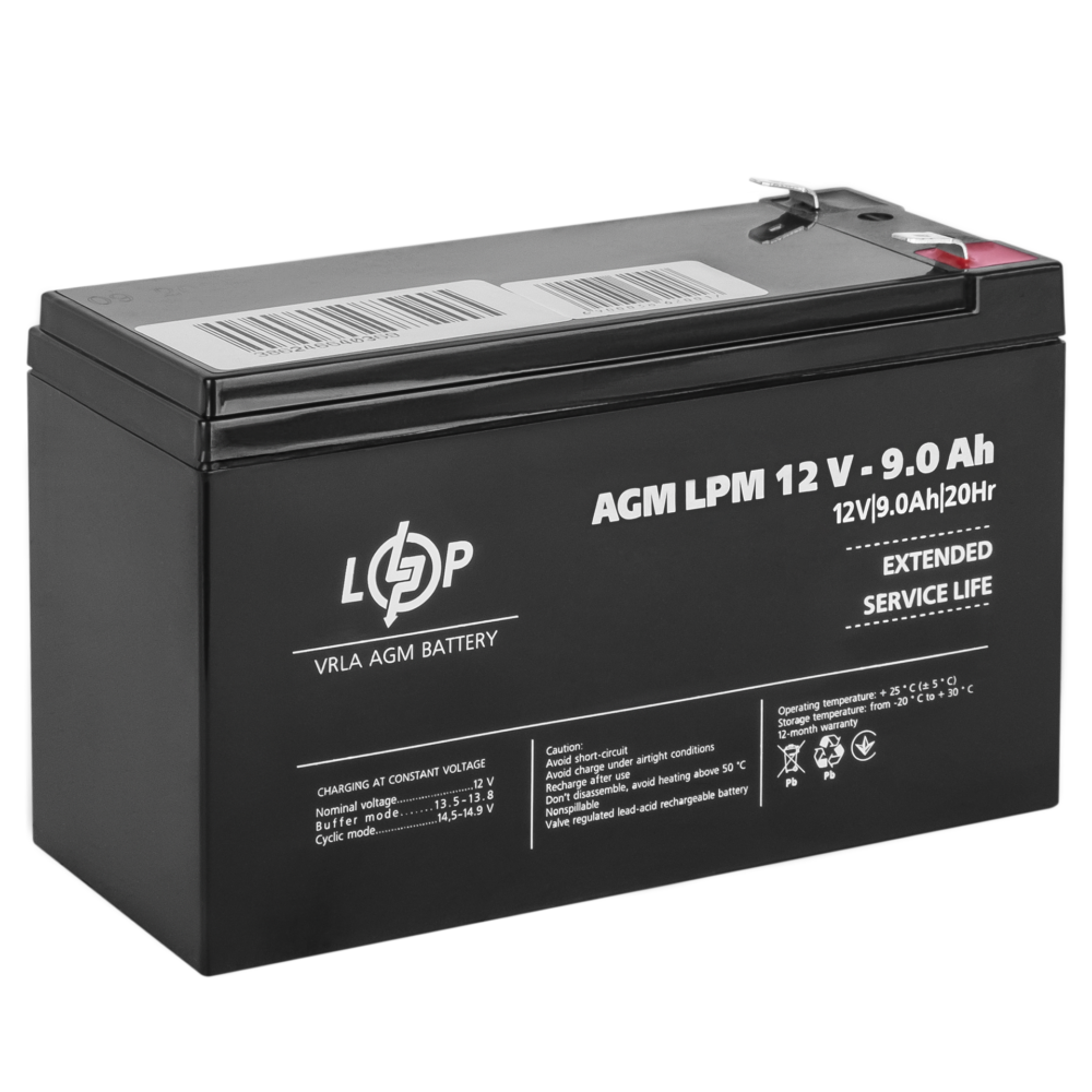 Акумулятор AGM LPM 12V - 9 Ah - Зображення 2