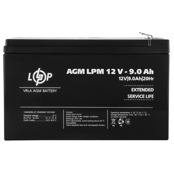 Акумулятор AGM LPM 12V - 9 Ah - Зображення 3