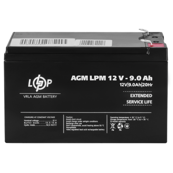 Акумулятор AGM LPM 12V - 9 Ah - Зображення 4