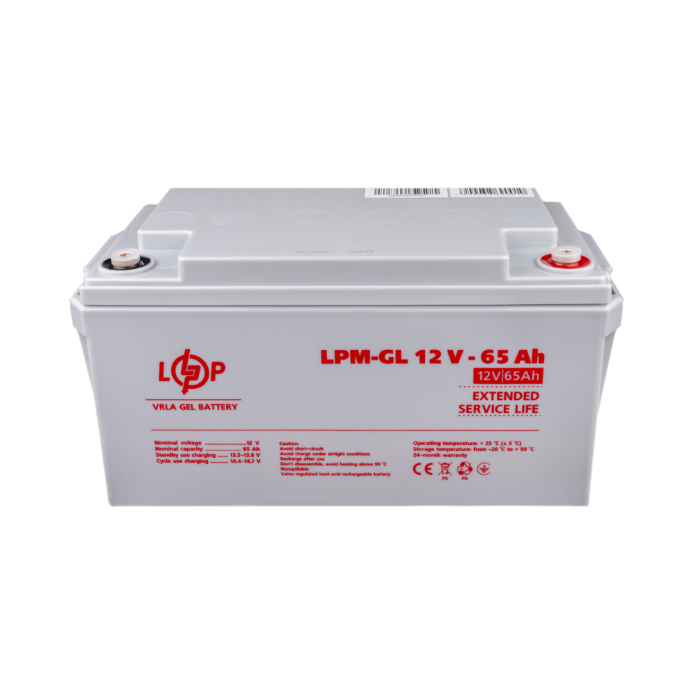 Акумулятор гелевий LPM-GL 12V - 65 Ah - Зображення 2