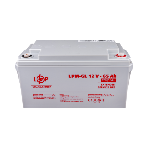 Акумулятор гелевий LPM-GL 12V - 65 Ah - Зображення 2