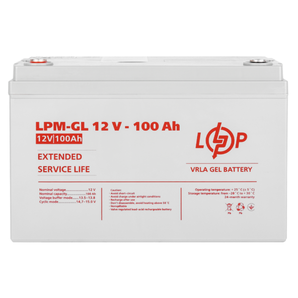 Акумулятор гелевий LPM-GL 12V - 100 Ah