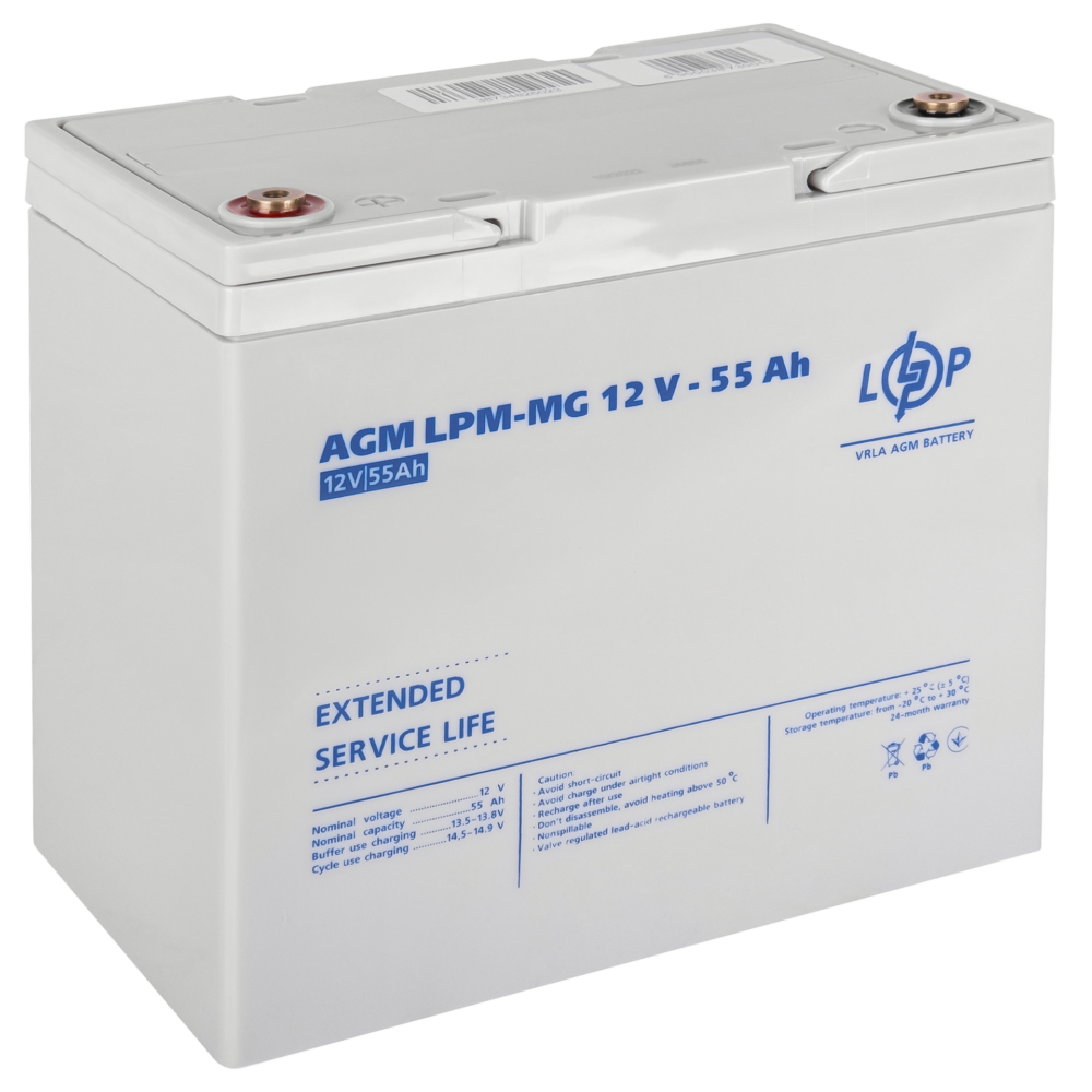 Акумулятор мультигелевий LPM-MG 12V - 55 Ah - Зображення 2