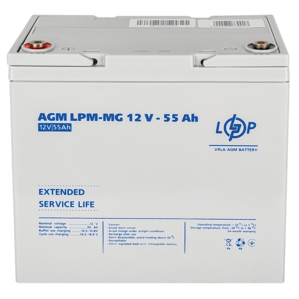 Акумулятор мультигелевий LPM-MG 12V - 55 Ah - Зображення 3