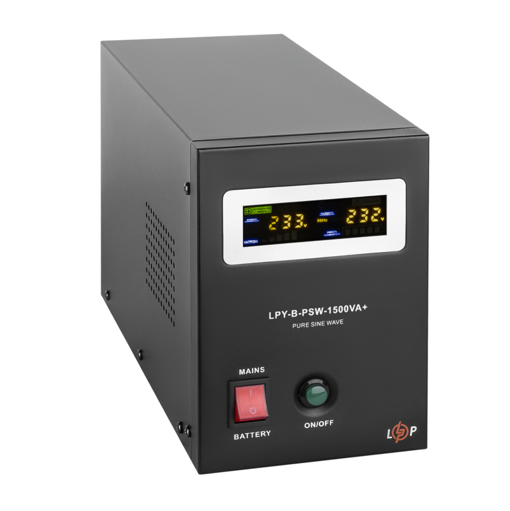 ДБЖ з правильною синусоїдою 24V LPY-B-PSW-1500VA+(1050Вт) 10A/15A - Зображення 3