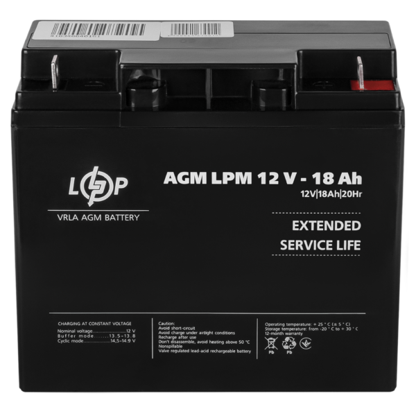 Акумулятор AGM LPM 12V - 18 Ah - Зображення 4