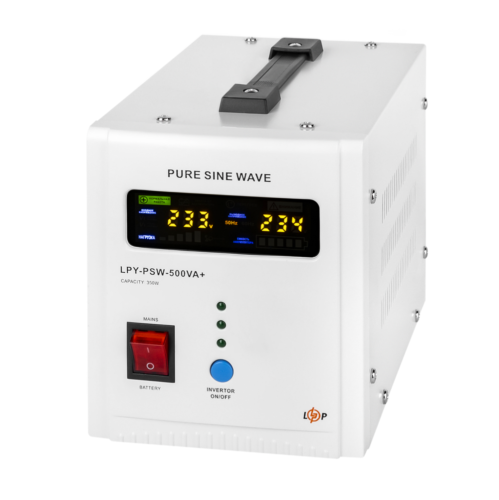 ДБЖ з правильною синусоїдою 12V LPY-PSW-500VA+ (350Вт) 5A/10A - Зображення 5