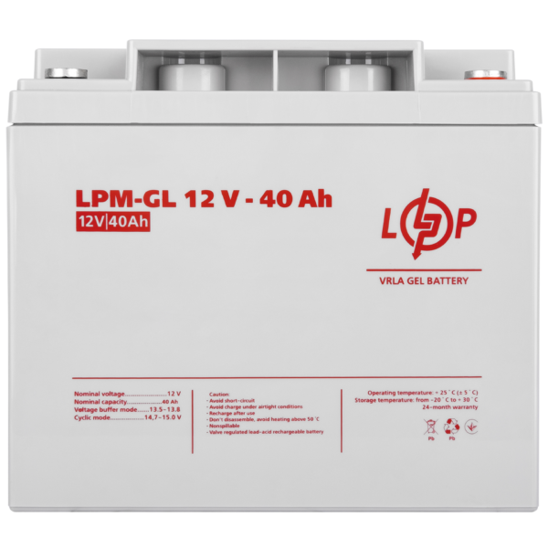 Акумулятор гелевий LPM-GL 12V - 40 Ah — изображение 3