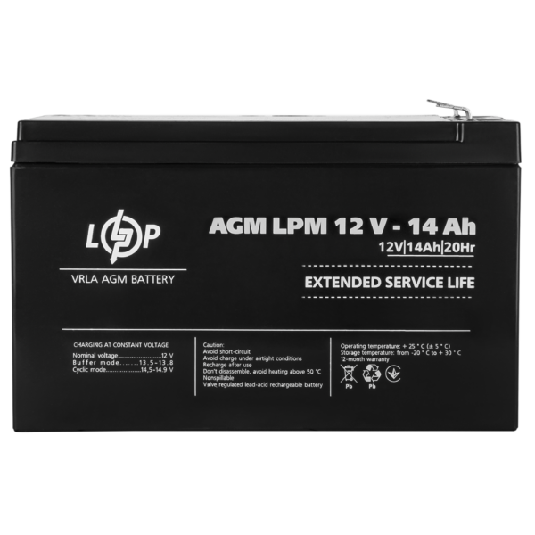 Акумулятор AGM LPM 12V - 14 Ah — изображение 4