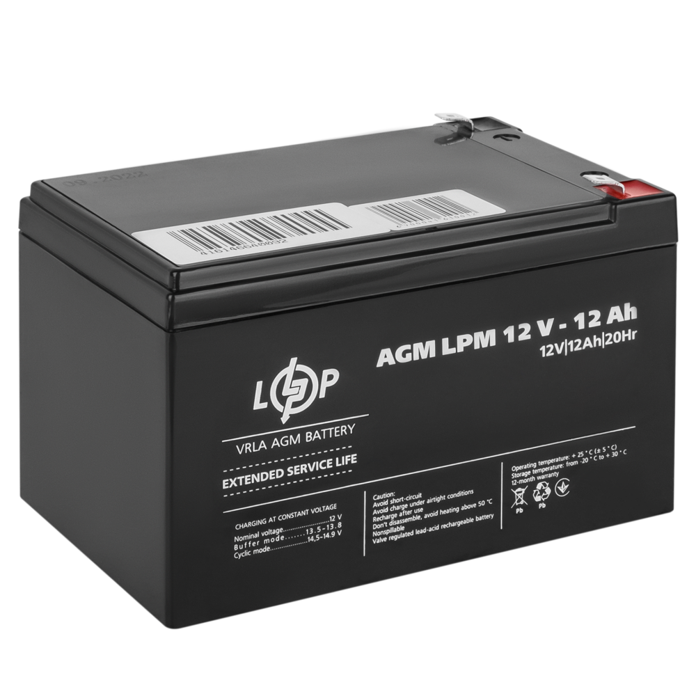Акумулятор AGM LPM 12V - 12 Ah - Зображення 3