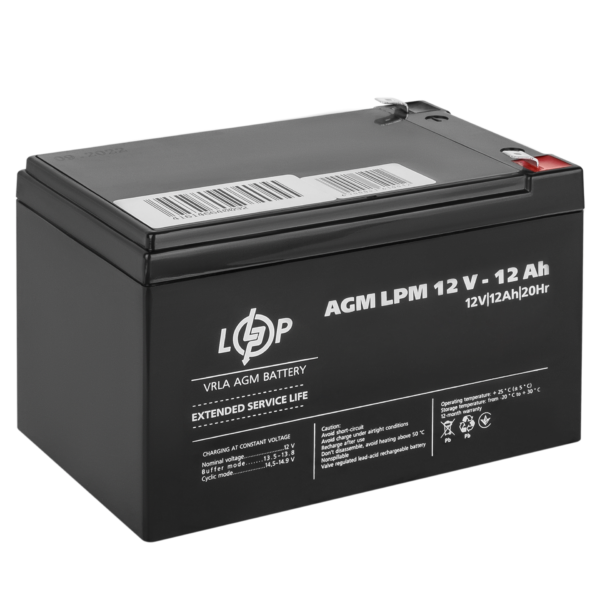 Акумулятор AGM LPM 12V - 12 Ah - Зображення 3