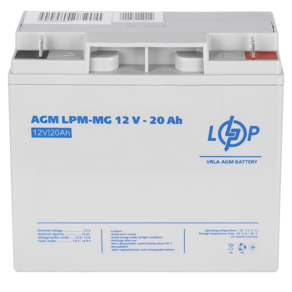 Акумулятор мультигелевий LPM-MG 12V - 20 Ah - Зображення 4