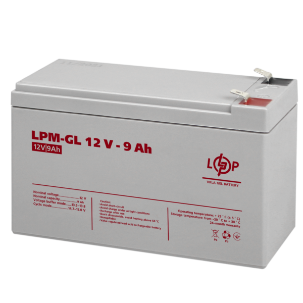 Акумулятор гелевий LPM-GL 12V - 9 Ah