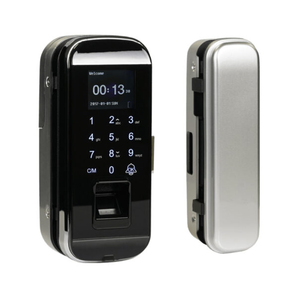 Замок біометричний автономний на скляні двері Trinix TRL-3302BG зі зчитувачем відбитків пальців і карт EM-Marine - Зображення 2