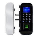 Замок біометричний автономний на скляні двері Trinix TRL-3301BG зі зчитувачем відбитків пальців і карт EM-Marine