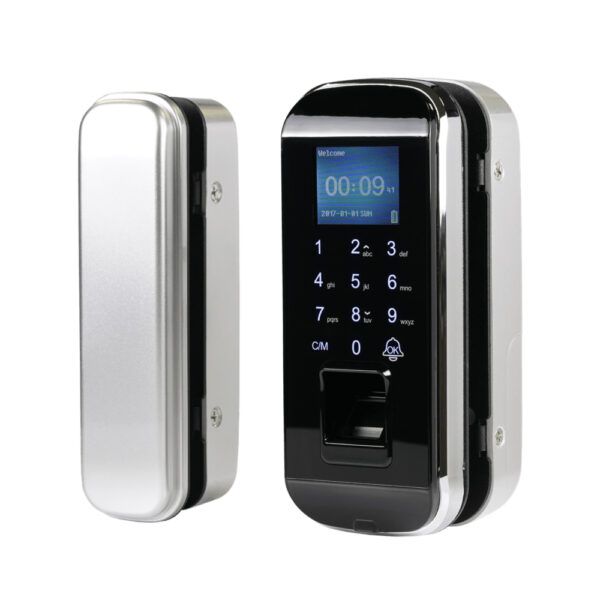 Замок біометричний автономний на скляні двері Trinix TRL-3301BG зі зчитувачем відбитків пальців і карт EM-Marine - Зображення 2