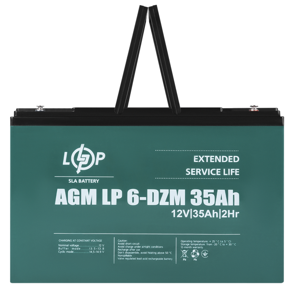 Тяговий свинцево-кислотний акумулятор LP 6-DZM-35 Ah - Зображення 3