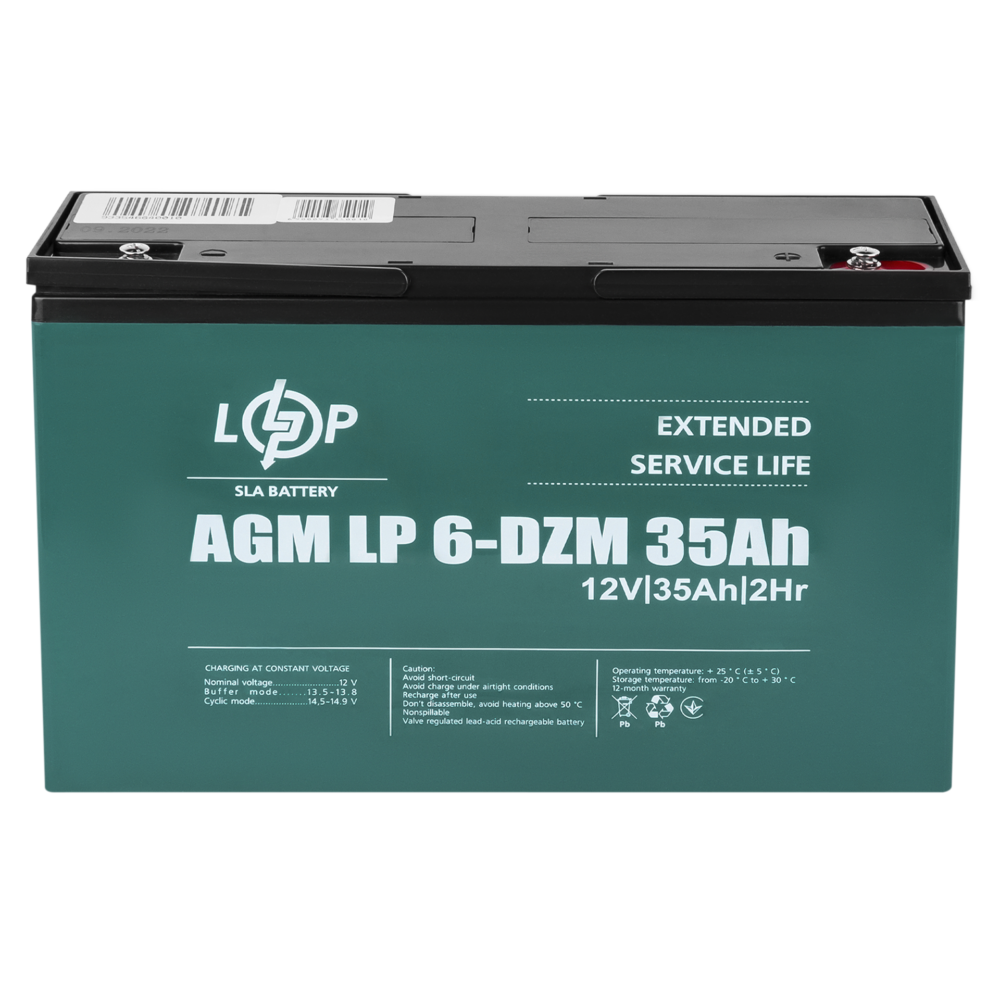 Тяговий свинцево-кислотний акумулятор LP 6-DZM-35 Ah - Зображення 4