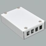 Міні-бокс для ВО адаптерів, (120х80х28мм) 4 SC Simplex/ 4 LC Duplex сірий, CMS