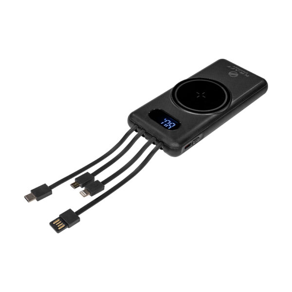 Повербанк 10000mAh Power Bank Kraft KPB-1110W Black бездротова зарядка - Зображення 2