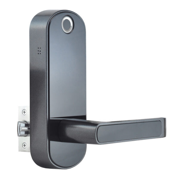 Замок біометричний автономний Trinix TRL-5107BTF Black Right з Bluetooth, зчитувачем відбитків пальців і карт Mifare - Зображення 2