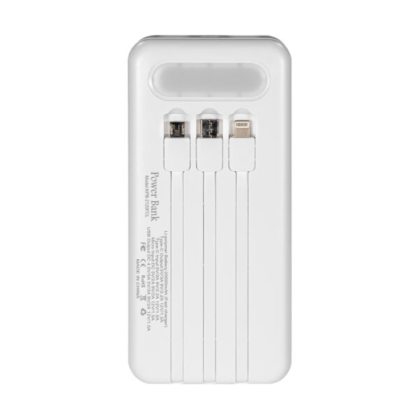 Повербанк 20000mAh Power Bank Kraft KPB-2120FCL White 22.5W QC3.0 LED-ліхтар - Зображення 4