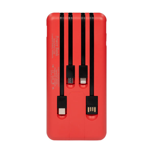 Повербанк 10000mAh Power Bank Kraft KPB-1110W Red бездротова зарядка - Зображення 3